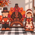 Thanksgiving Pilgrim Couple and Turkey Wooden Tabletop Decoration Set of 3 – Harvest Fall Décor by G. Debrekht - 862112-OP-S3 - Che Cose Belle