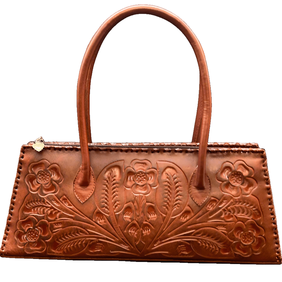 The Abby| Floral Hand-Tooled Leather Clutch & Crossbody - Che Cose Belle