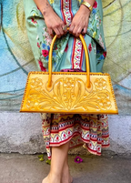 The Abby| Floral Hand-Tooled Leather Clutch & Crossbody - Che Cose Belle