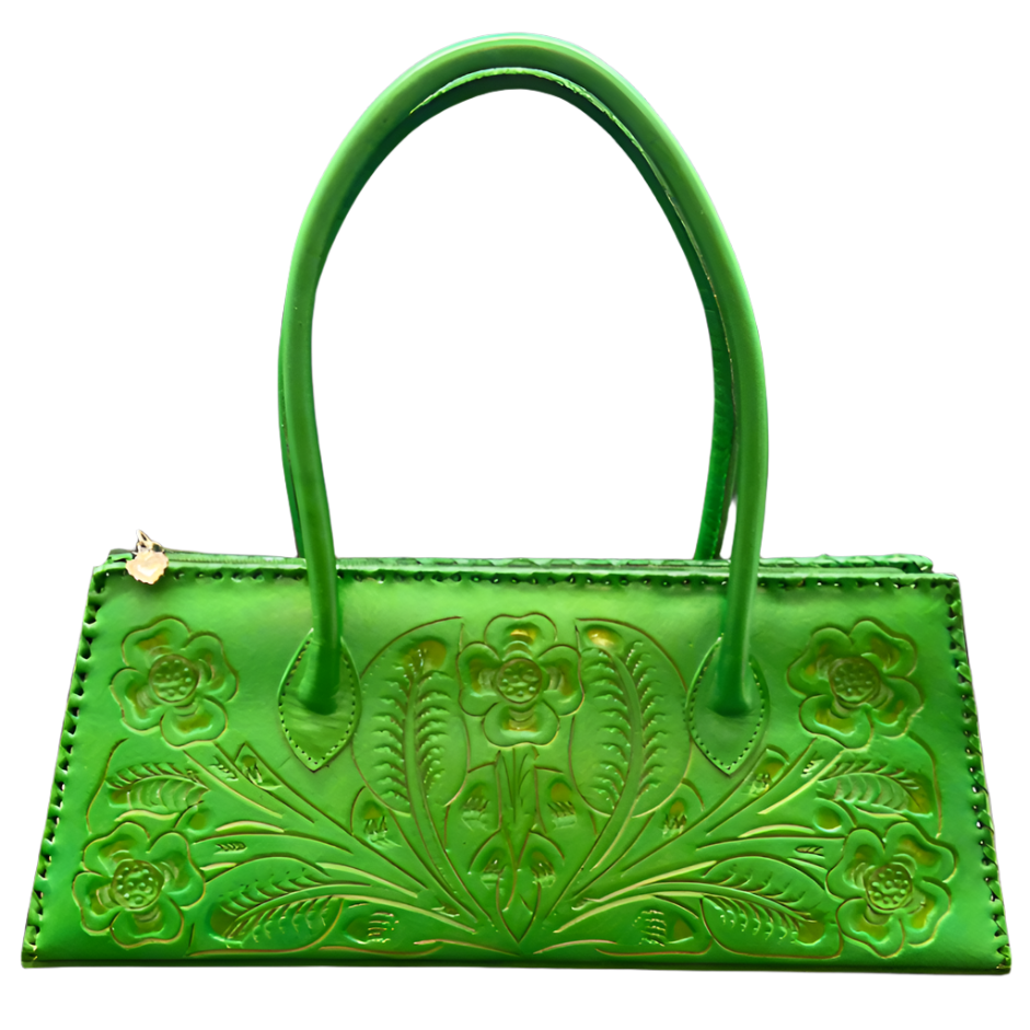 The Abby| Floral Hand-Tooled Leather Clutch & Crossbody - Che Cose Belle