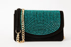 The Ailano Black Leather Glitter Handbag - Che Cose Belle