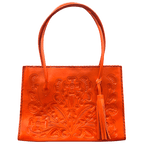 The Amy| Hand-Tooled Leather Tote Bag - Che Cose Belle
