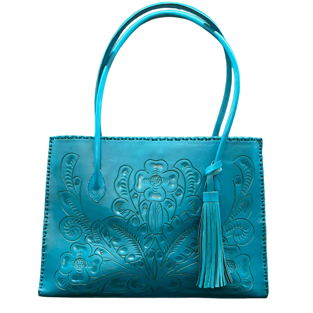 The Amy| Hand-Tooled Leather Tote Bag - Che Cose Belle