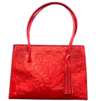 The Amy| Hand-Tooled Leather Tote Bag - Che Cose Belle