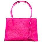 The Amy| Hand-Tooled Leather Tote Bag - Che Cose Belle