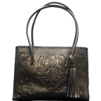 The Amy| Hand-Tooled Leather Tote Bag - Che Cose Belle