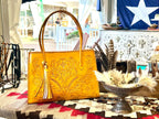 The Amy| Hand-Tooled Leather Tote Bag - Che Cose Belle