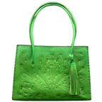The Amy| Hand-Tooled Leather Tote Bag - Che Cose Belle