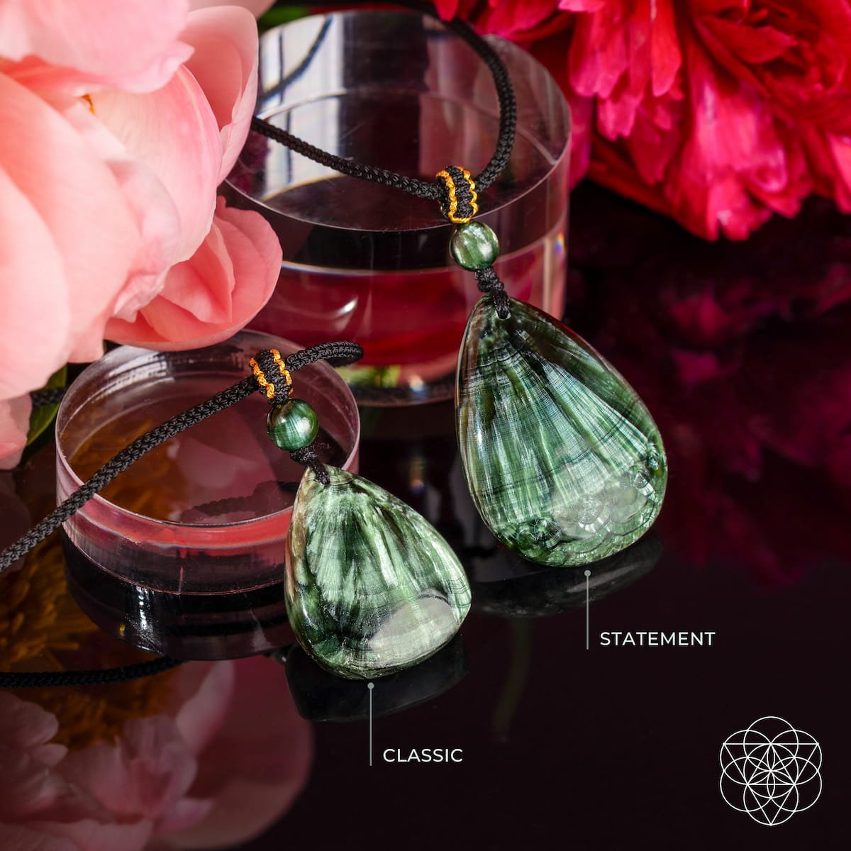 The Angel by My Side – Rare Seraphinite Pendant - Che Cose Belle