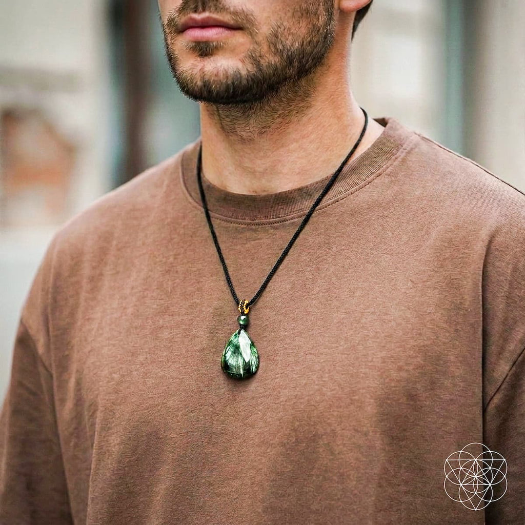 The Angel by My Side – Rare Seraphinite Pendant - Che Cose Belle