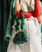 the Arnoldi Jade Clutch Bag In Lush Green & Blue - Che Cose Belle