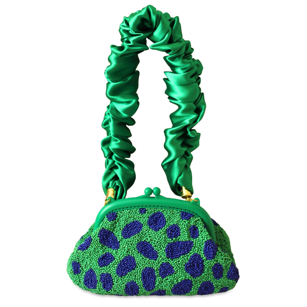the Arnoldi Jade Clutch Bag In Lush Green & Blue - Che Cose Belle