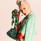 the Arnoldi Jade Clutch Bag In Lush Green & Blue - Che Cose Belle