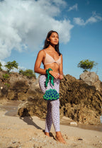 the Arnoldi Jade Clutch Bag In Lush Green & Blue - Che Cose Belle