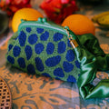the Arnoldi Jade Clutch Bag In Lush Green & Blue - Che Cose Belle