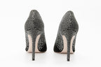 The Bago Black & Silver Glitter Leather Pump Women Shoe - Che Cose Belle