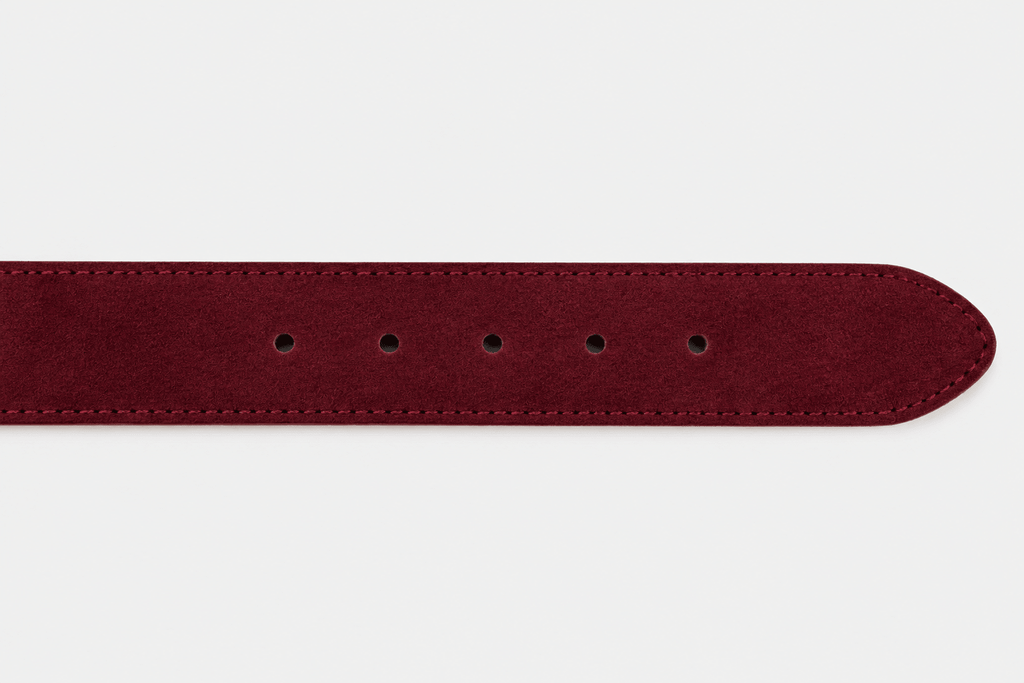 The Bari Burgundy Suede Leather Belt - Che Cose Belle