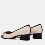 The Bellarose Ivory Quilted Leather Women Heel - Che Cose Belle