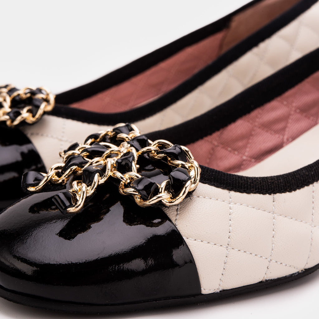 The Bellarose Ivory Quilted Leather Women Heel - Che Cose Belle