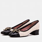 The Bellarose Ivory Quilted Leather Women Heel - Che Cose Belle