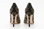 The Bolu Black & Gold Glitter Leather Pump Women Shoe - Che Cose Belle