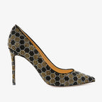 The Bolu Black & Gold Glitter Leather Pump Women Shoe - Che Cose Belle