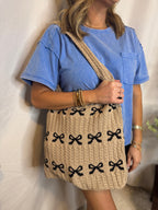 The Bow Crochet Tote Bag - Che Cose Belle