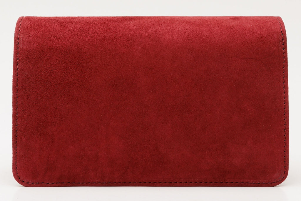 The California Burgundy Suede Leather Handbag - Che Cose Belle