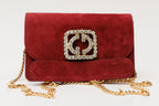 The California Burgundy Suede Leather Handbag - Che Cose Belle