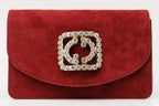 The California Burgundy Suede Leather Handbag - Che Cose Belle