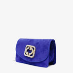 The California Sax Blue Suede Leather Handbag - Che Cose Belle