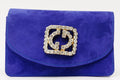 The California Sax Blue Suede Leather Handbag - Che Cose Belle