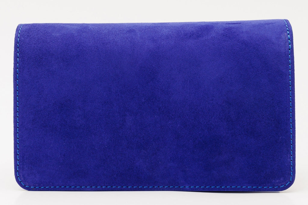 The California Sax Blue Suede Leather Handbag - Che Cose Belle