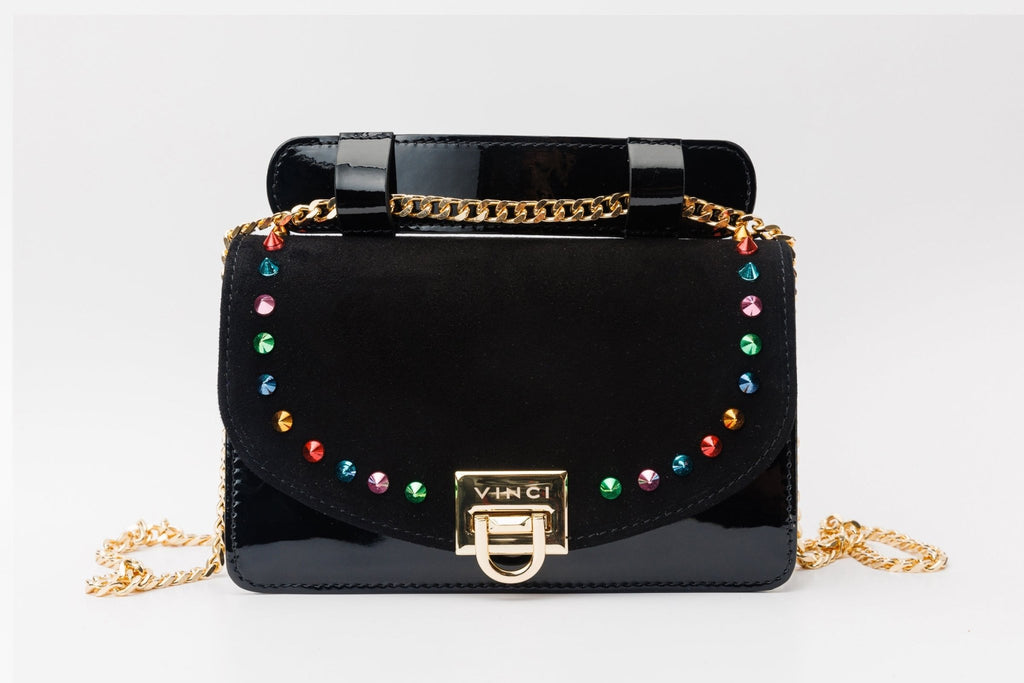 The Caris Black Leather Handbag - Che Cose Belle