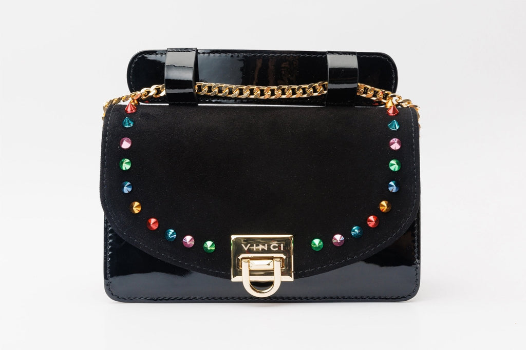 The Caris Black Leather Handbag - Che Cose Belle
