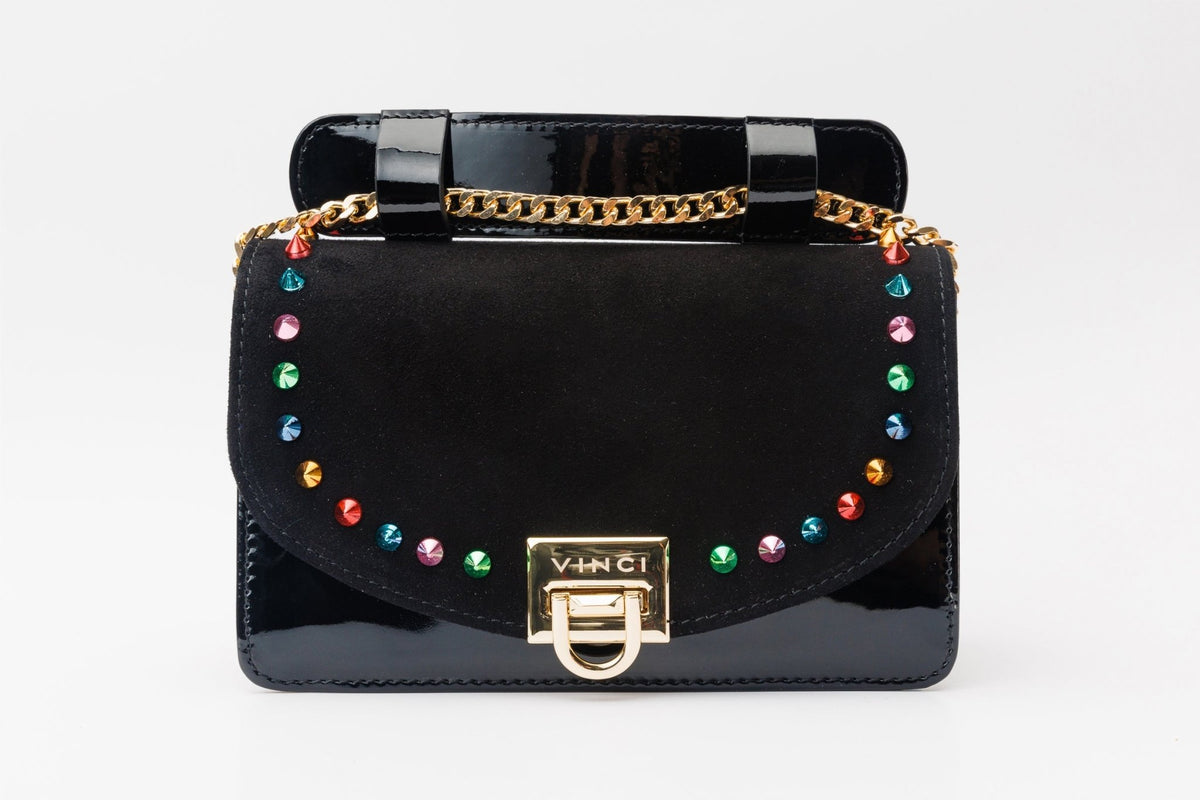 The Caris Black Leather Handbag - Che Cose Belle