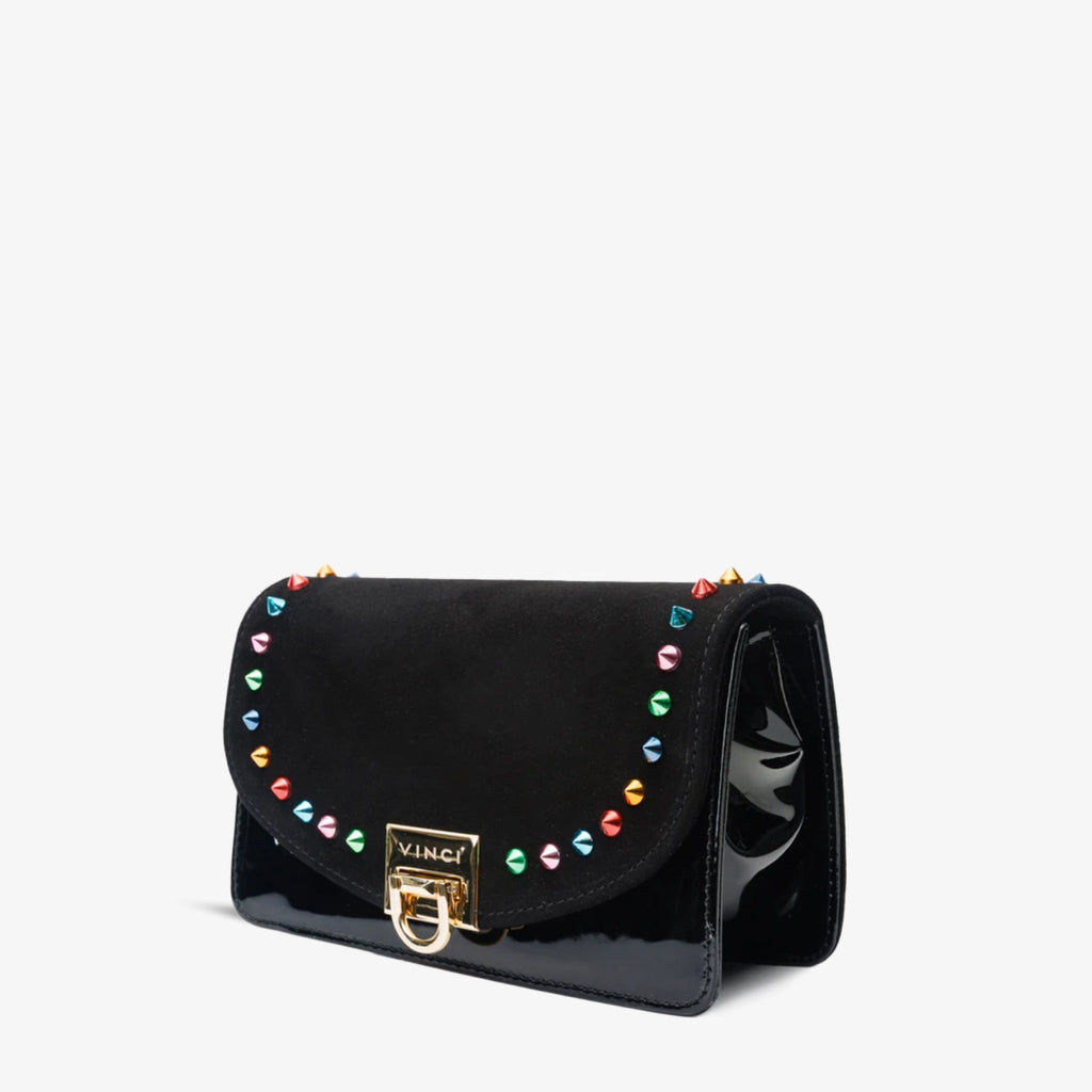 The Caris Black Leather Handbag - Che Cose Belle