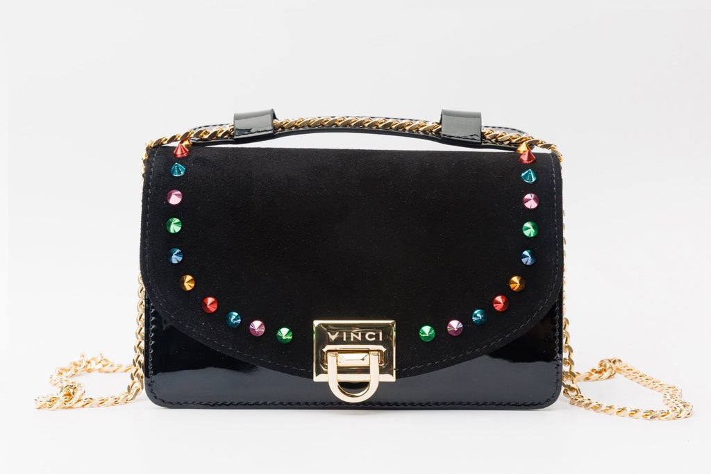 The Caris Black Leather Handbag - Che Cose Belle