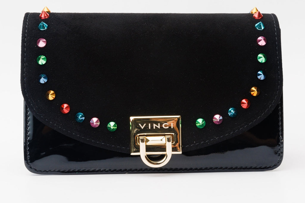 The Caris Black Leather Handbag - Che Cose Belle