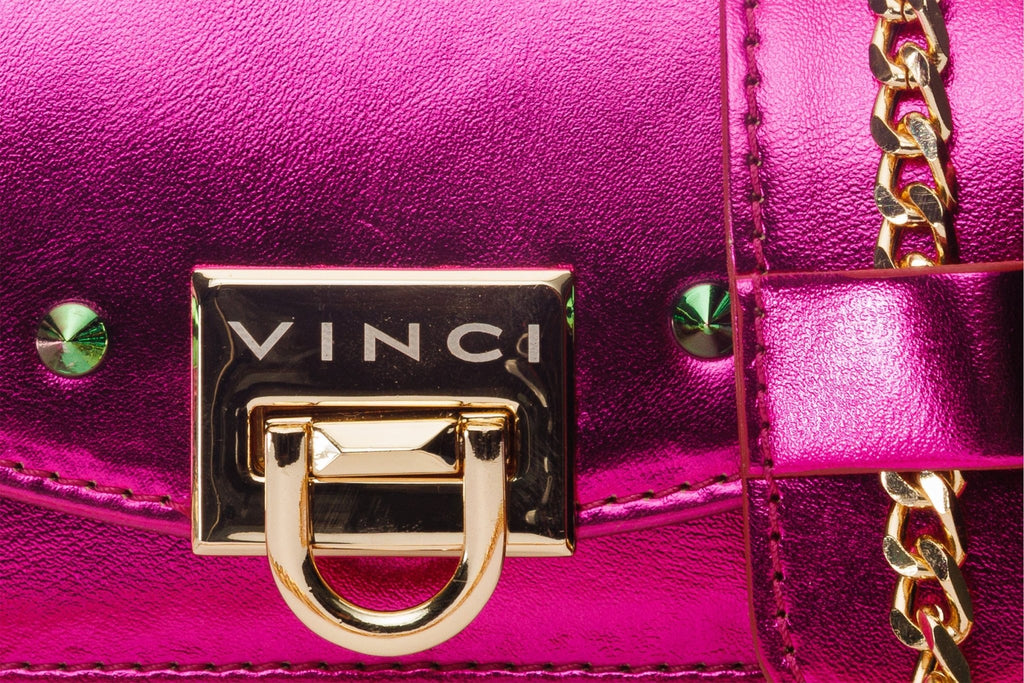 The Caris Fuchsia Leather Handbag - Che Cose Belle