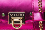 The Caris Fuchsia Leather Handbag - Che Cose Belle