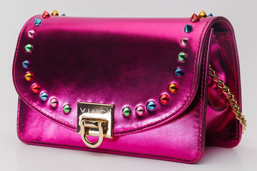 The Caris Fuchsia Leather Handbag - Che Cose Belle