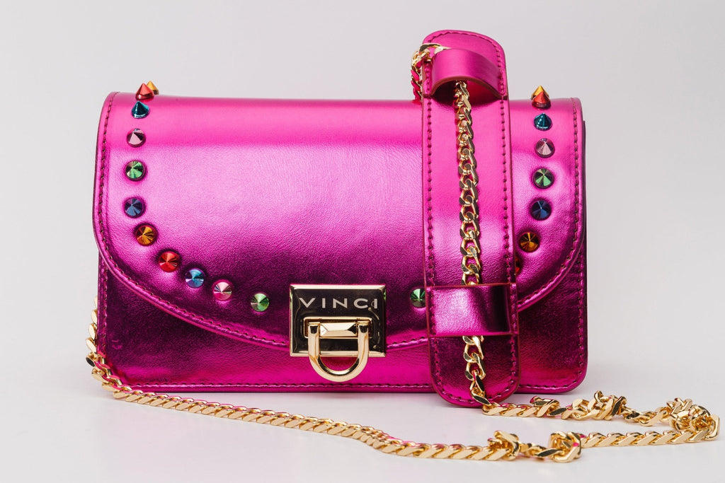 The Caris Fuchsia Leather Handbag - Che Cose Belle