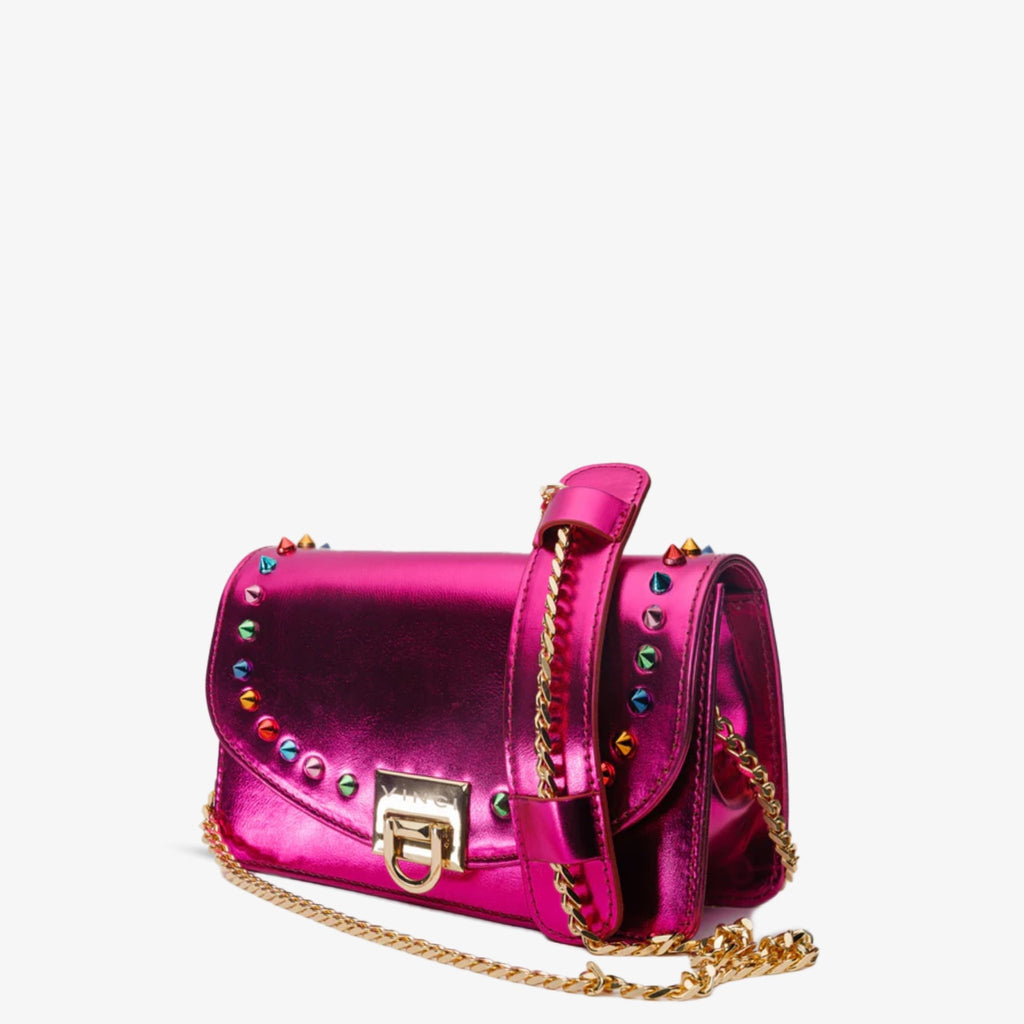 The Caris Fuchsia Leather Handbag - Che Cose Belle