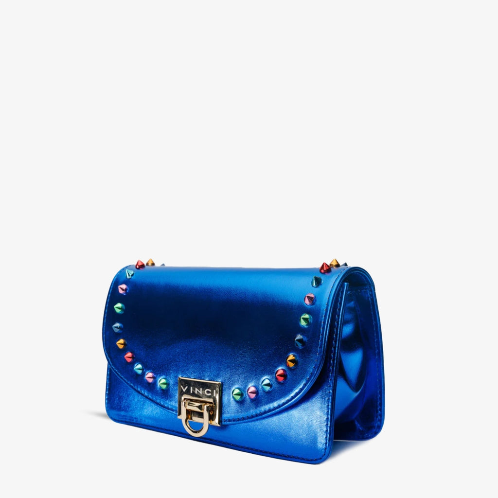 The Caris Sax Blue Leather Handbag - Che Cose Belle