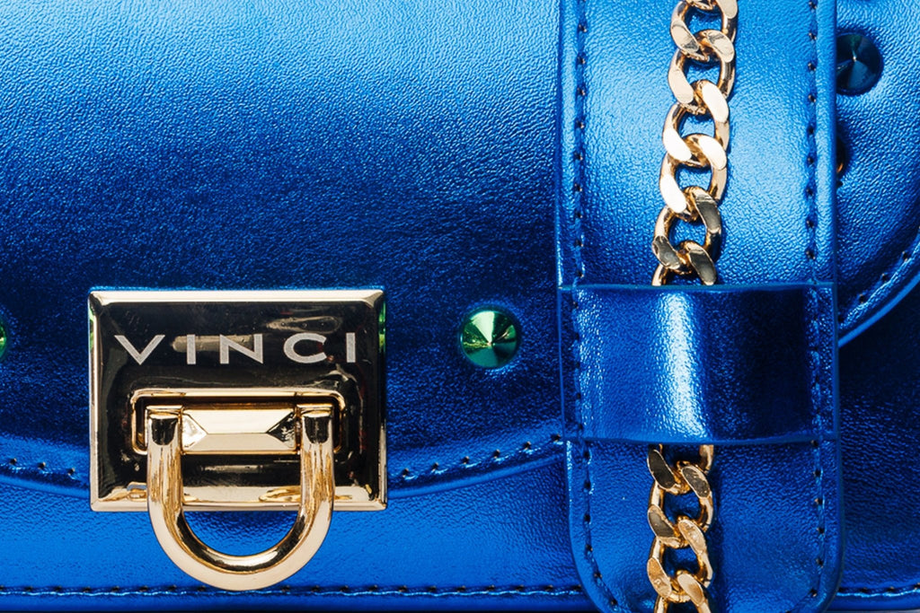 The Caris Sax Blue Leather Handbag - Che Cose Belle