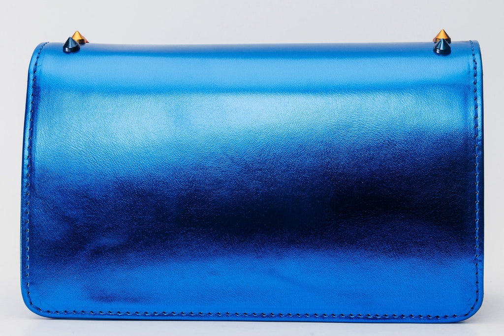 The Caris Sax Blue Leather Handbag - Che Cose Belle
