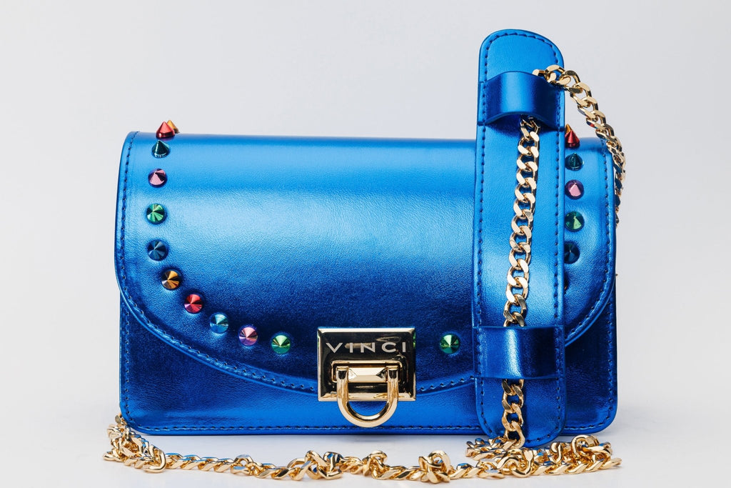 The Caris Sax Blue Leather Handbag - Che Cose Belle