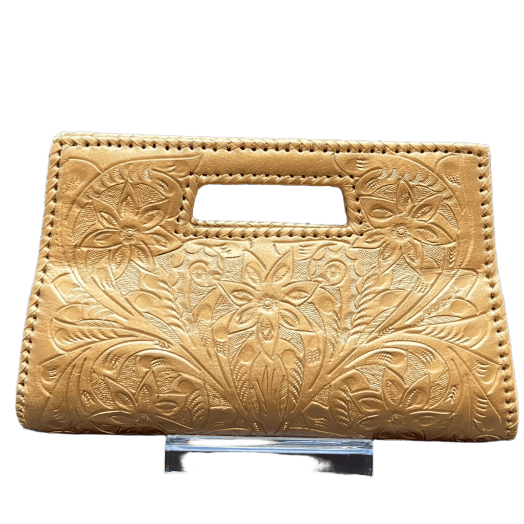 The Caroline| Hand-Tooled Leather Clutch & Crossbody - Che Cose Belle