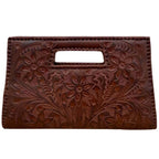 The Caroline| Hand-Tooled Leather Clutch & Crossbody - Che Cose Belle